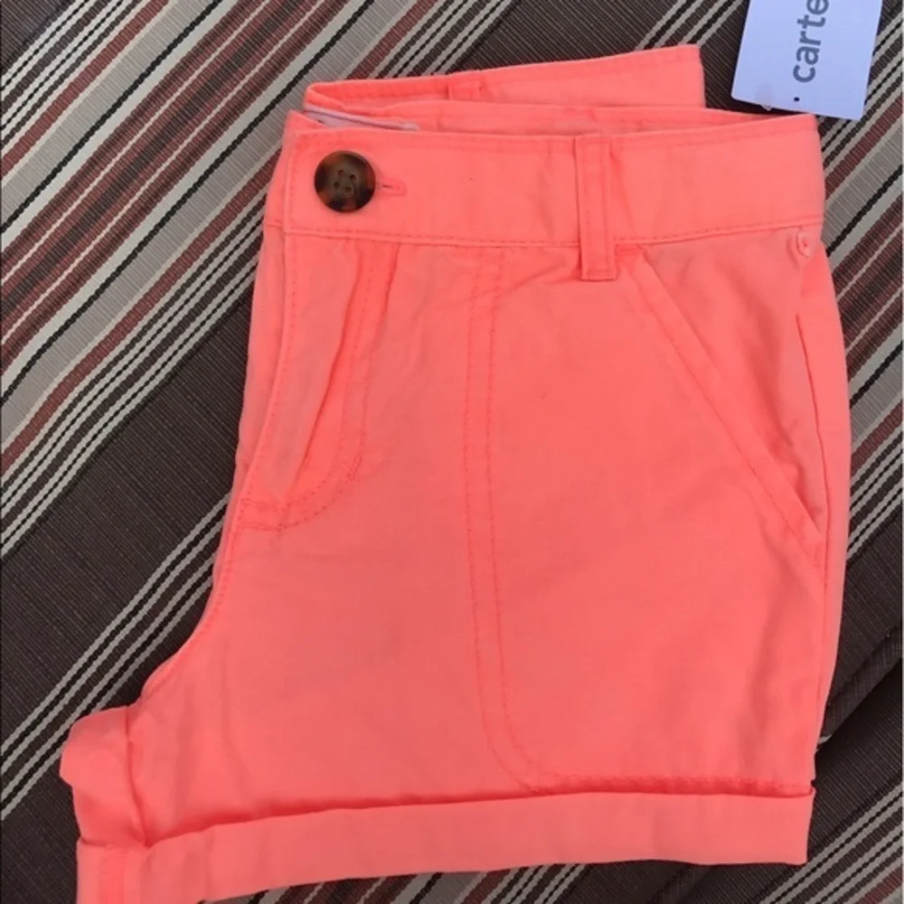 NWT Carter's Bright Orange Shorts Girls 6